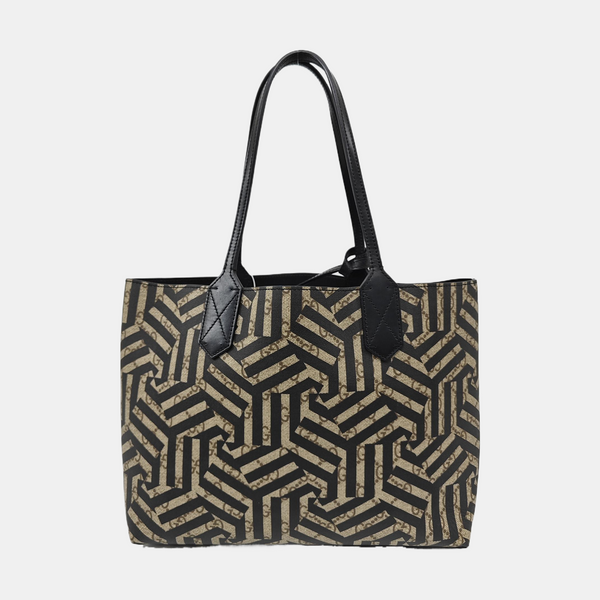 Monogram Coated Canvas Tote Bag Brown