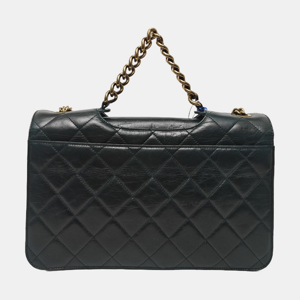 PREFECT EDGE Large Quilted Calfskin Green