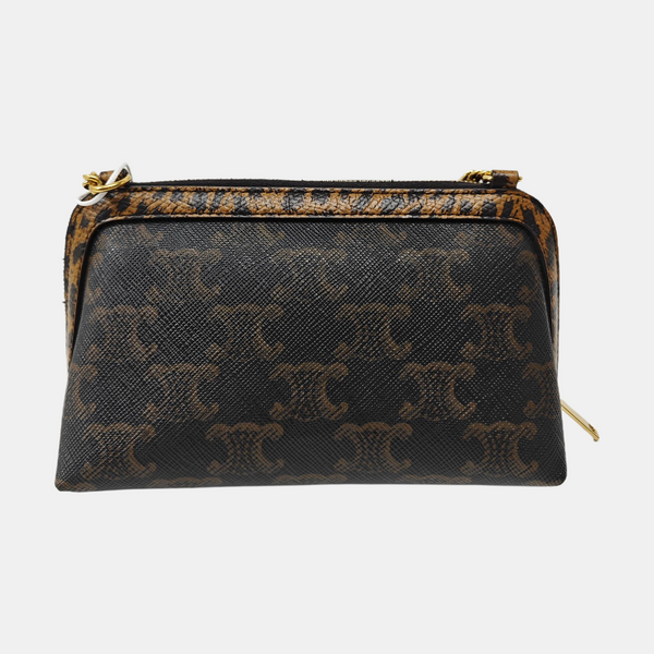 Coated Canvas Shoulder Bag Brown
