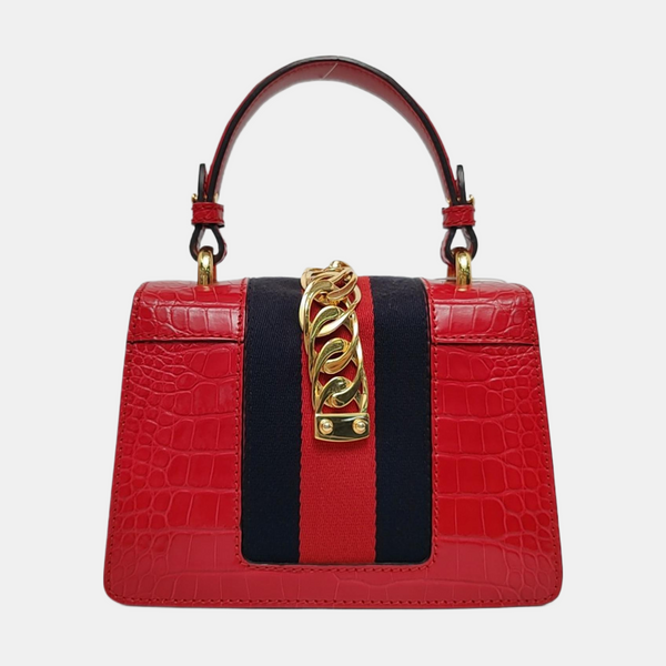 Sylvie Mini Crocodile Red