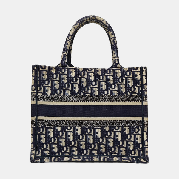 Book Tote Small Oblique Canvas Blue