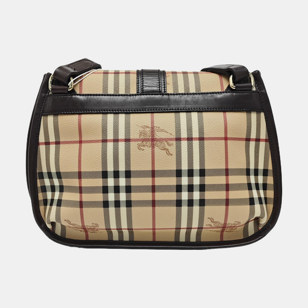 Coated Canvas Shoulder Bag Beige