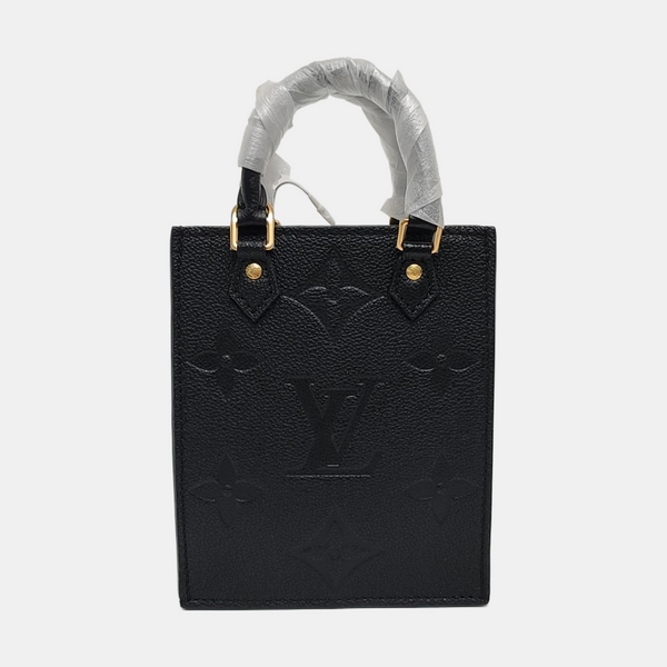 SAC PLAT Mini Calfskin Black