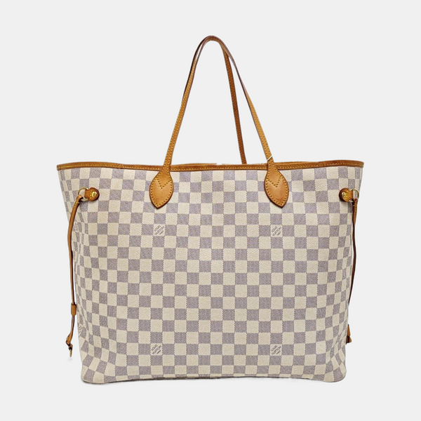 NEVERFULL GM Lona revestida Damier Azur Blanca