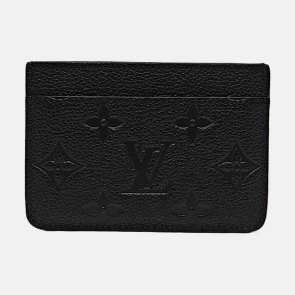 Monogram Calfskin Card Holder Black