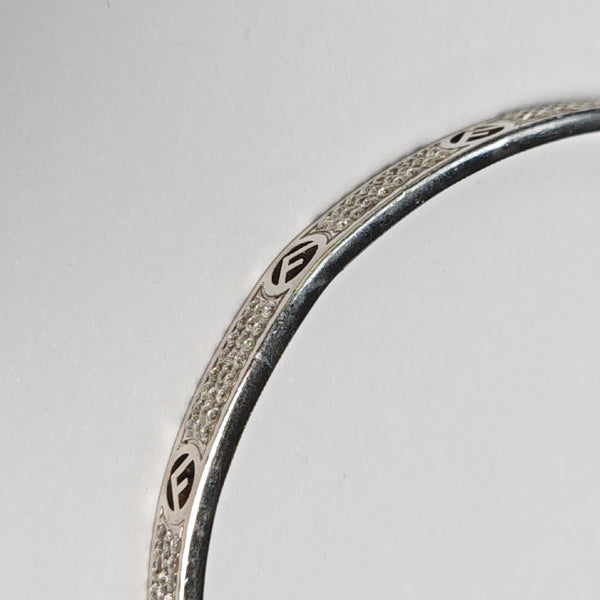 F Is Metal Silver Bangle