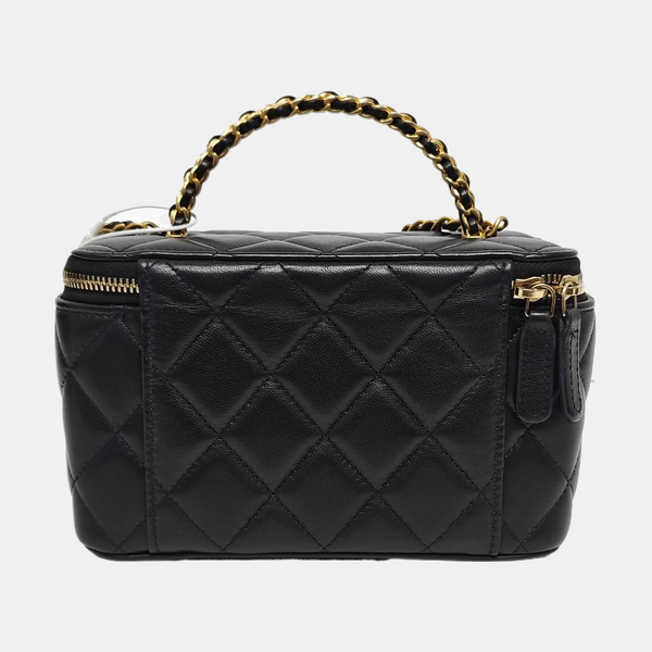 VANITY CASE Small Quilted Lambskin Black