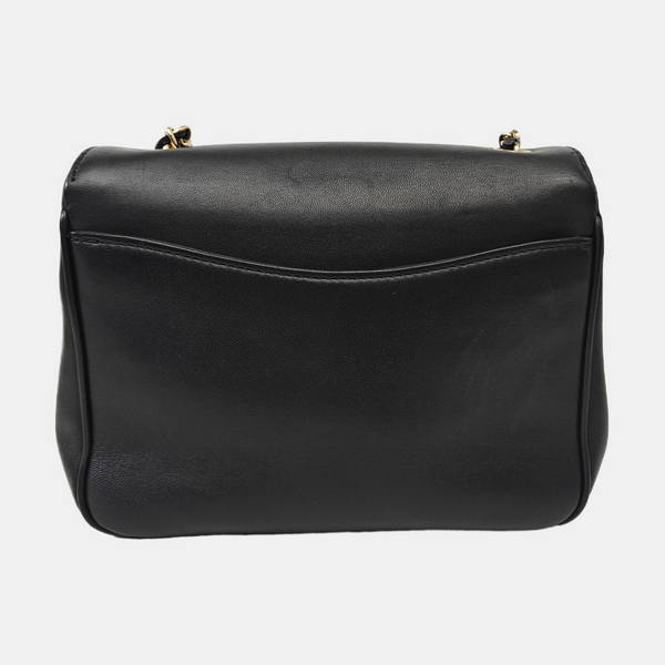 Quilted Lambskin Shoulder Bag Black