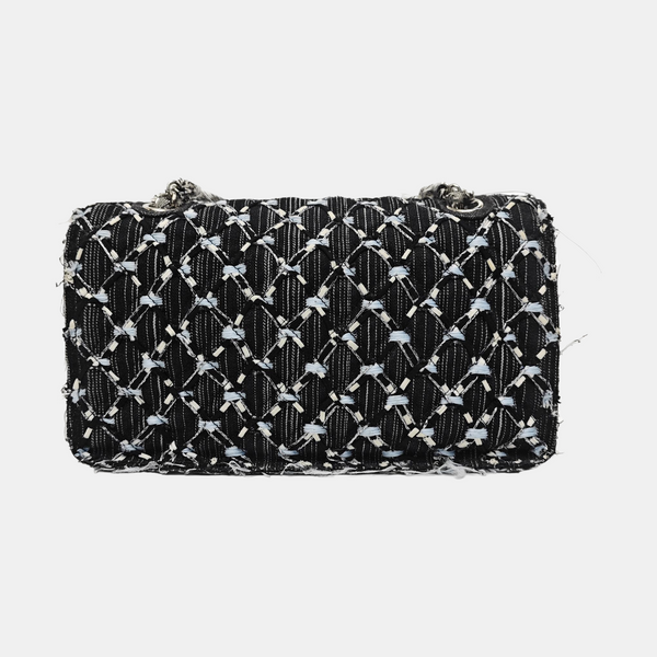 Quilted Fabric Shoulder Bag Black