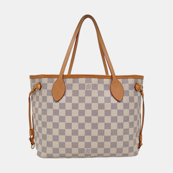 NEVERFULL PM Damier Azur Coated Canvas White