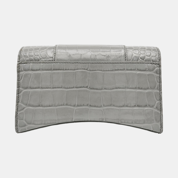 Hourglass Wallet On Chain Mini Calfskin Gray
