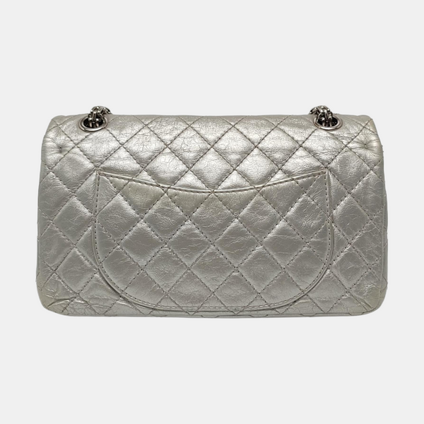 Authenticated pre-owned 2.55 225 (small) Quilted Calfskin Silver - Crossbody Bag at Looply
