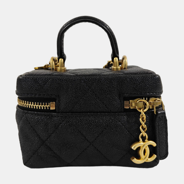 Quilted Grained Calfskin Black