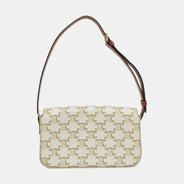 TRIOMPHE Small Coated Canvas White