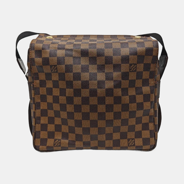 NAVIGLIO Damier Ebene Coated Canvas Brown