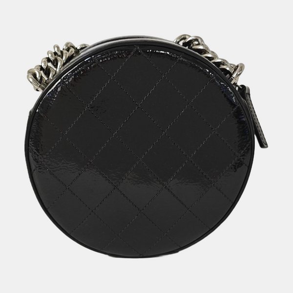 Patent Leather Shoulder Bag Black