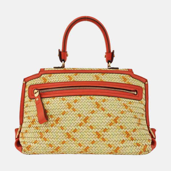 Calfskin Top Handle Bag Multicolor