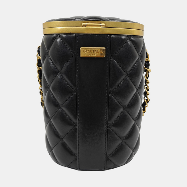 CROWN BOX VANITY Quilted Lambskin Black
