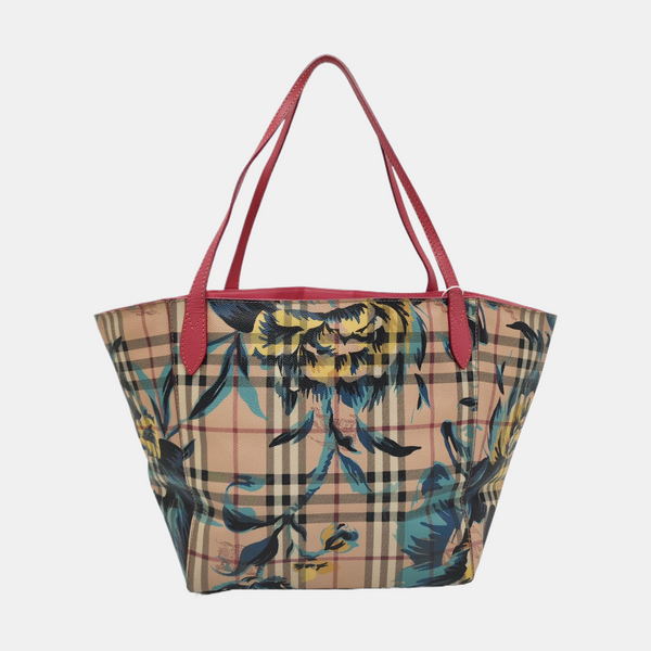 Coated Canvas Tote Bag Brown