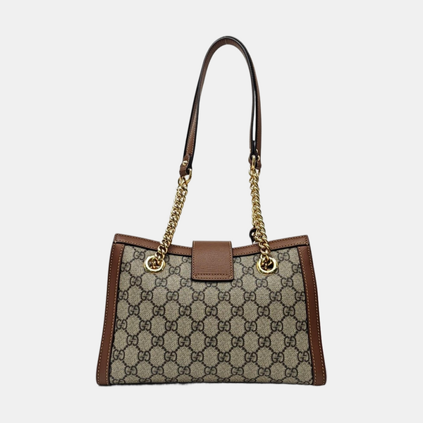 Padlock Small Monogram Coated Canvas Beige