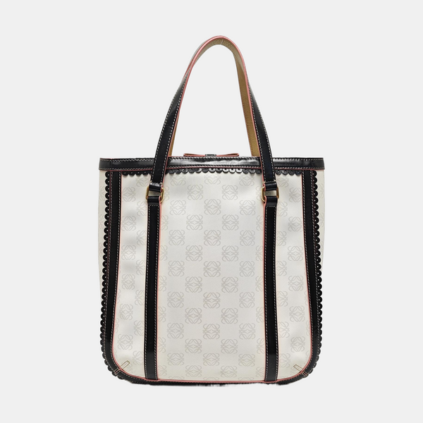 Monogram Coated Canvas Tote Bag White