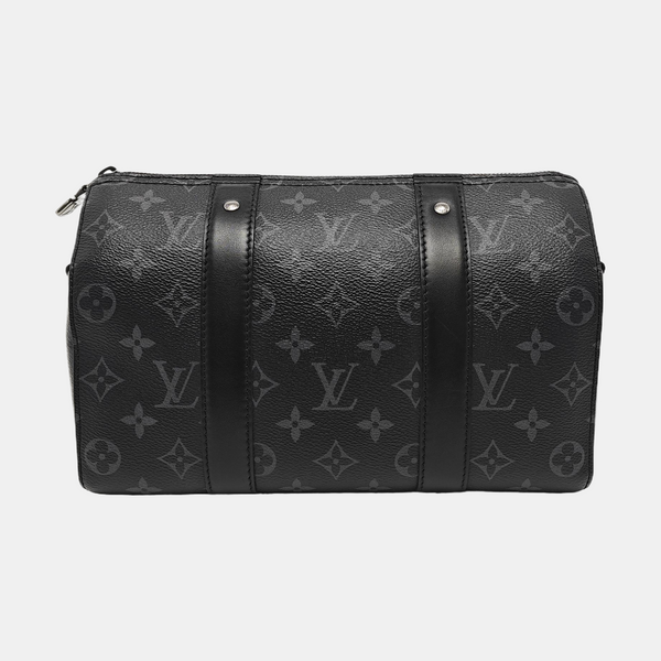 KEEPALL Monogram Coated Canvas Black