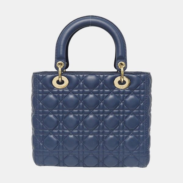 Lady Dior Medium Cannage Lambskin Blue