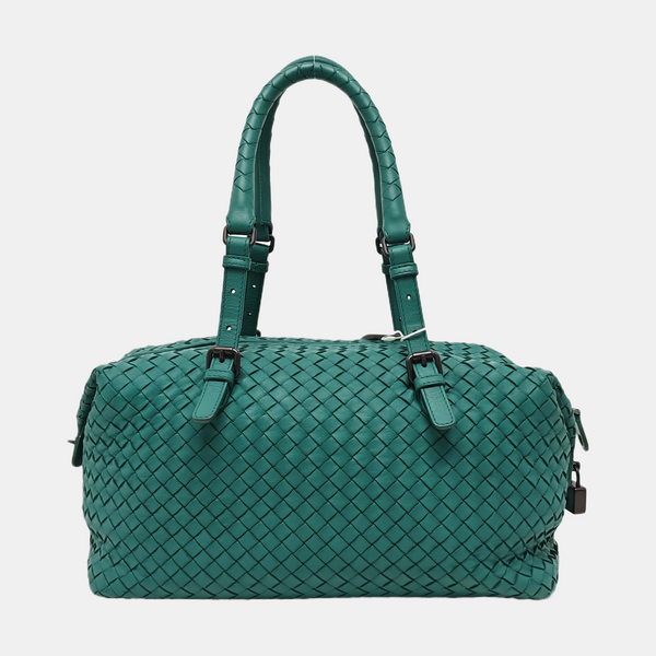 Lambskin Top Handle Bag Green