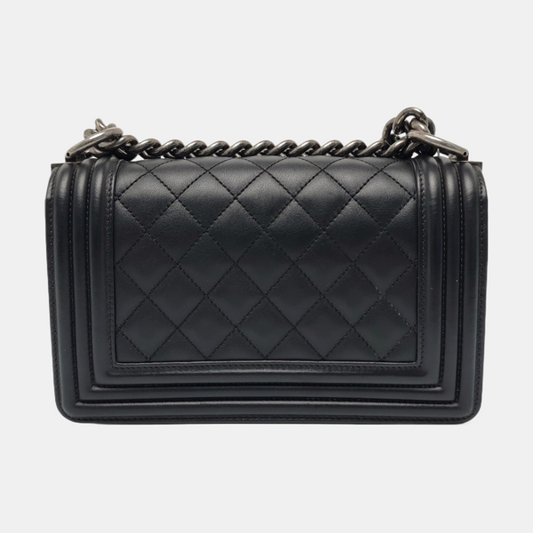 BOY CHANEL Small Quilted Calfskin Black