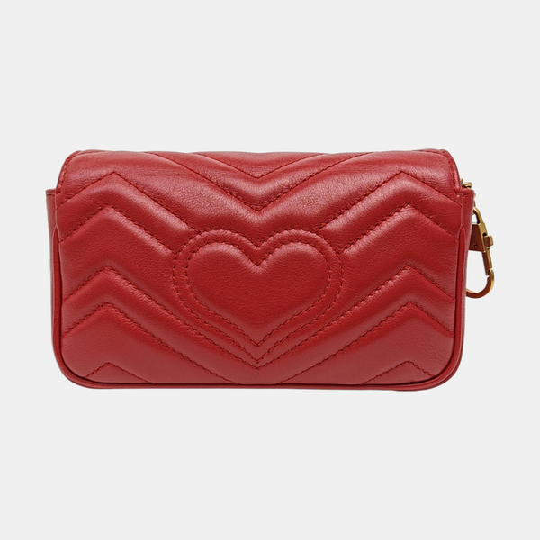 GG Marmont Mini Quilted Calfskin Red