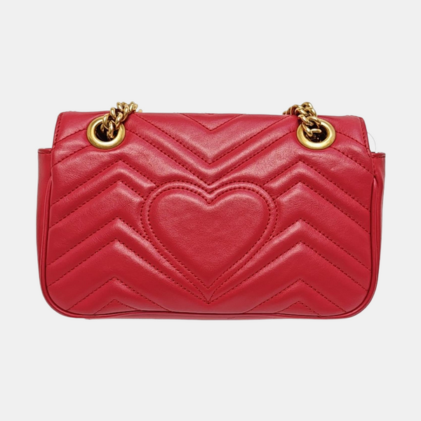 GG Marmont Small Quilted Calfskin Red