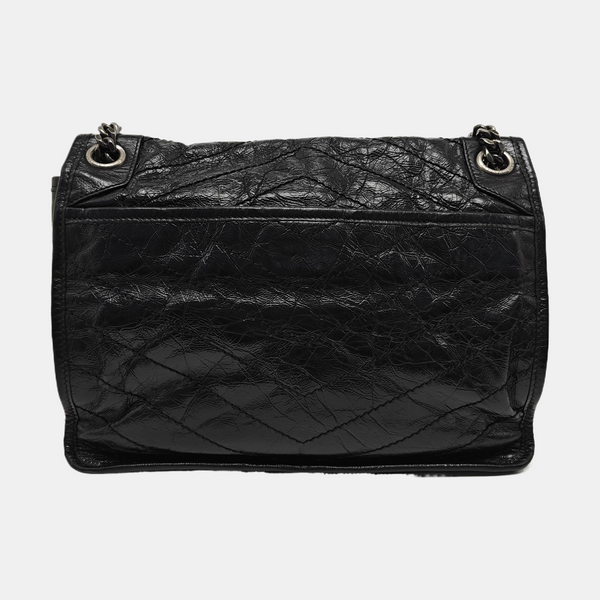 NIKI Medium Chevron Calfskin Black