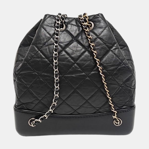 GABRIELLE Small Quilted Calfskin Black