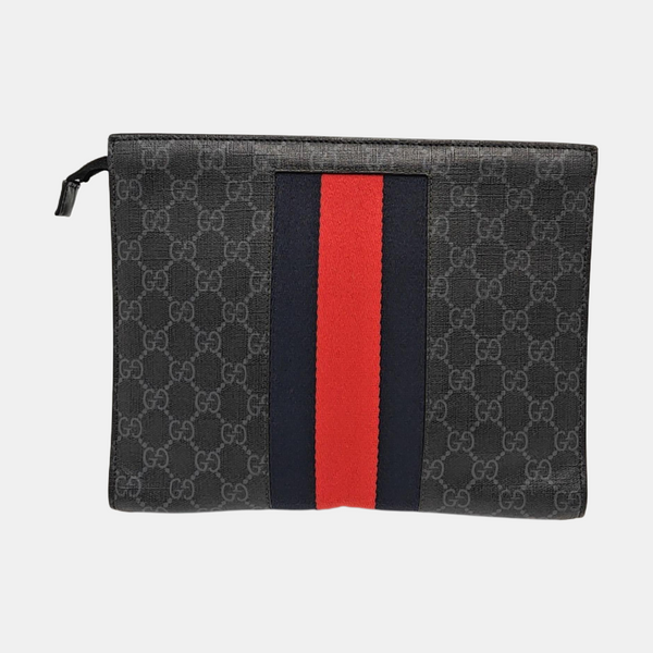 GG Supreme Monogram Coated Canvas Gray