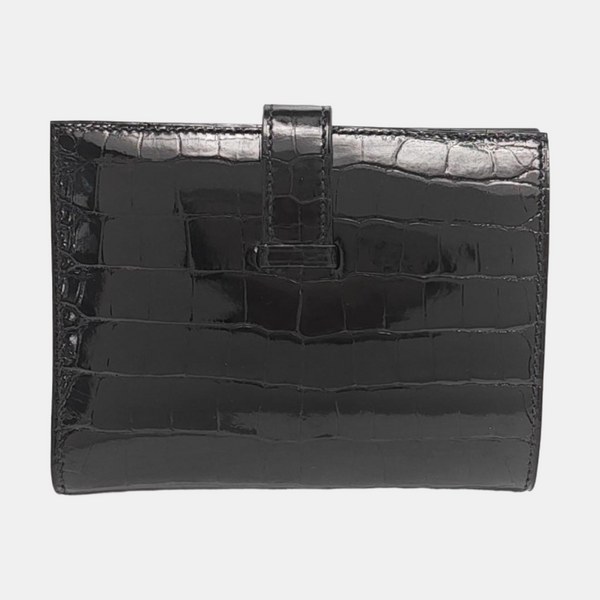 Bearn Shiny Porosus Crocodile Black Card Holder