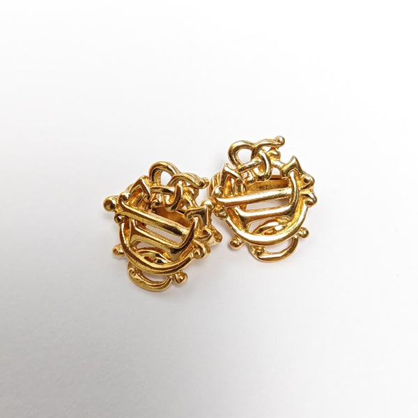Insignia Metal Gold Clip On Earrings