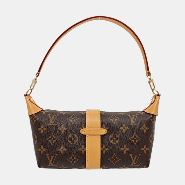 Pochette Mia Monogram Coated Canvas Brown