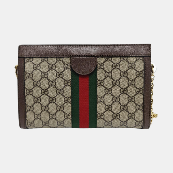 Ophidia Small Monogram Coated Canvas Beige