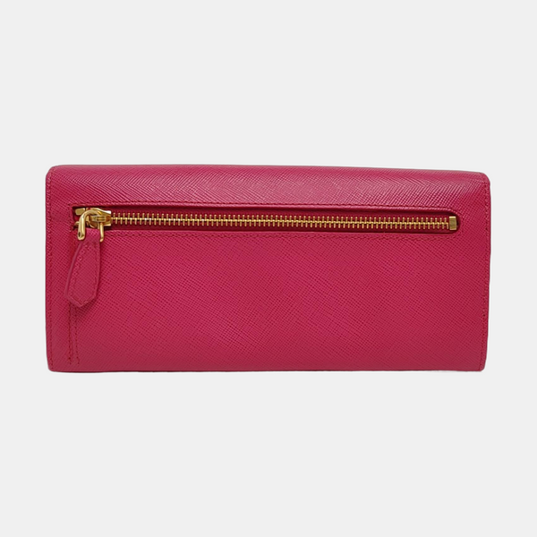 Fiocco Bow Calfskin Pink Wallet
