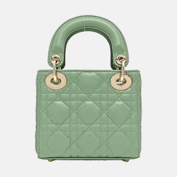 Lady Dior Super Mini Cannage Lambskin Green