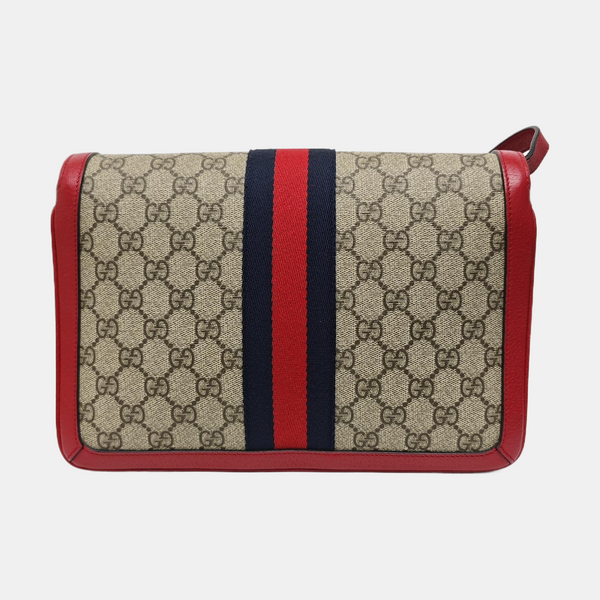Queen Margaret Medium Monogram Coated Canvas Beige