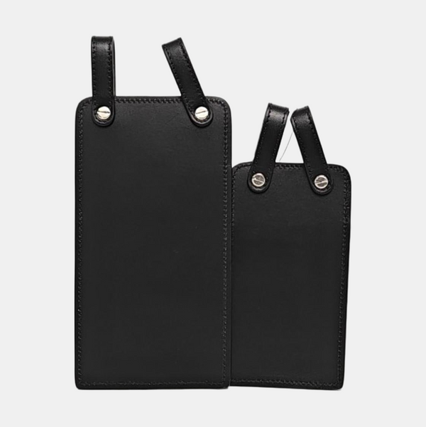 2 Pockets Leather Black