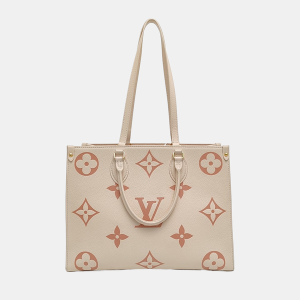 ONTHEGO MM Monogram Calfskin Beige