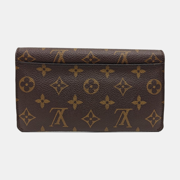 SARAH Monogram Coated Canvas Brown Wallet