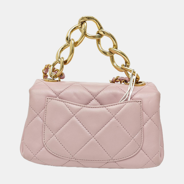 Quilted Lambskin Shoulder Bag Pink