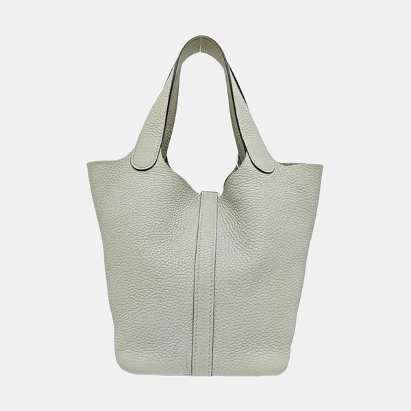 Authenticated pre-owned Picotin Lock 18 Clemence Green - Bucket Bag at Looply