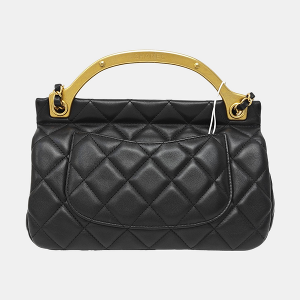 Quilted Calfskin Shoulder Bag Black