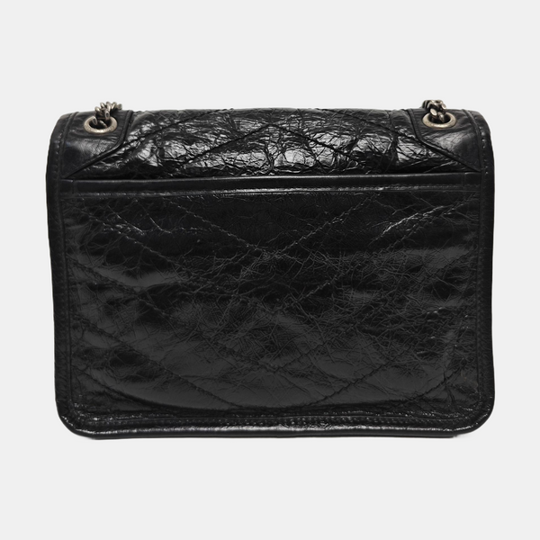 NIKI Small Chevron Calfskin Black
