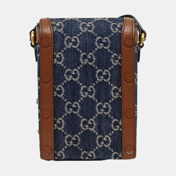 Horsebit 1955 Mini Monogram Denim Blue