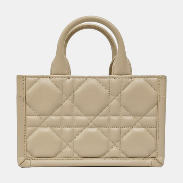 Book Tote Mini Cannage Calfskin Beige